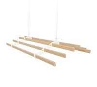 Tendedero de Techo con Sistema de Poleas en MARFIL 6 Listones de Madera 0.9m | Capacidad de peso 30 kg | Kit Fijación INCLUÍDO | Tendedero Colgante Secadora Estructura p/Colgar Secar Ropa Colgador