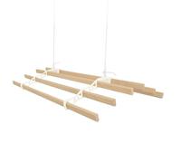 Tendedero de Techo con Sistema de Poleas en Marfil 6 Listones de Madera 1.8m | Capacidad de peso 30 kg | Kit Fijación INCLUÍDO | Tendedero Colgante Secadora Estructura p/Colgar Secar Ropa Colgador