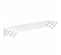 Tendedero Extensible Pared 60/80/100/120cm, Tendedero Plegable de Pared de Interior o Exterior de Acero Blanco, Tendedero Extensible de 5 barras.