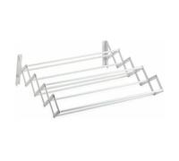 Tendedero Extensible Pared 60cm/80cm/100cm - Tendedero Plegable de Pared de Interior o Exterior de Acero Blanco - Tendedro con 9 Barras