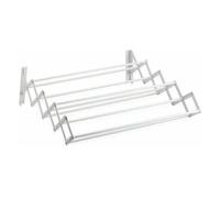 Tendedero Extensible Pared 60CM/80CM/100CM - Tendedero Plegable de Pared de Interior o Exterior de Acero Blanco - Tendedro con 9 Barras y 5 Metros de tendido