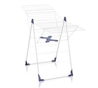Leifheit Tendedero de pie Classic 200 Flex – Revestimiento plástico, azul y blanco, 20 m