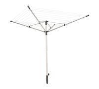 Leifheit Linopush 500 Tendedero de Jardín, plástico ABS PP Aluminio Inoxidable Acero poliéster, Negro, 50m