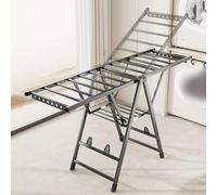 Tendedero plegable con alas ajustables, estante grande para secar en interiores, construcción de aluminio resistente