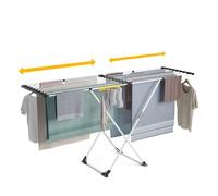 Newlux-Tendedero Extensible Expansion V25 Telescópico 21m Capacidad (189x57x92,5cm), Estructura Super Estable, Barras XXL Extra Gruesas. Tendedero Plegable con Ruedas y Soporte para Calcetines, Blanco