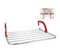 Tendedero Plegable para Balcón - Hecho de Aluminio - 7 metros de Tendido - Soporte para Tender Ropa - Ideal para Balcón, Radiador - Dimensiones 62x50 x16,5 - KARAWAN.
