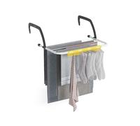 Newlux - Tendedero Radiador Aero V5 de Metal (52.5x34x17cm). Tendedero Balcon XS Plegable con Capacidad 5M y Resistencia 3kg. Incluye Accesorio Calcetines. Ideal Interiores y Exteriores, Blanco