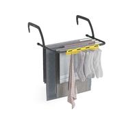 Newlux - Tendedero Radiador Aero V5 de Metal (52.5x34x17cm). Tendedero Balcon XS Plegable con Capacidad 5M y Resistencia 3kg. Incluye Accesorio Calcetines. Ideal Interiores y Exteriores, Negro