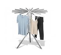 Tendedero Relaxdays, Plegable, 16 Barras, Alto x Fondo: 121 x 112 cm, tendedero, Metal y plástico, Blanco/Silver