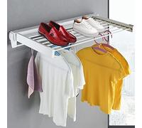 Tendederos extensibles para tender la ropa, plegable, toalla, secador de pared, soporte para secador, bastones para baño, lavandería, balcón, interior y exterior, de aluminio con gancho ABS, ángulo