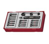TENG TOOLS JUEGO DE DESTORNILLADOR DE IMPACTO TTID19 - ¼”. Adaptador de impacto 1/4” hex:1/4” Vasos de impacto 1/4” 8-10-13 mm Puntas de impacto 50 mm x 11