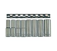 Tengtools M1208-6 - Juego de 8 vasos hexagonales 1/2", serie larga