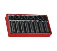 Tengtools TT9116 - Juego de vasos de impacto 1/2" serie regular y larga de 16 piezas