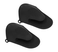 TENP Manoplas de Horno, Guantes Protectores de Silicona con Aislamiento térmico para el hogar (Negro)