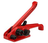 Tensor de flejado de cinta Manual, herramienta de encuadernación combinada sin sellado roja para cinta Pet Pp de 16 a 19 Mm