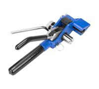 Tensor de fleje de acero inoxidable, juego de fleje tipo trinquete con tensor, cortador y crimpadora, alicates para bridas con mango de goma, para cables, tuberías, letreros y postes eléctricos