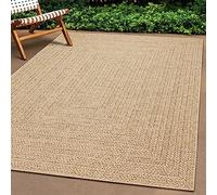 Teppich-Traum Alfombra Exterior Grande Moderna Resistente Aspecto de Yute Resistente a la Intemperie balcón jardín terraza 240x340 cm