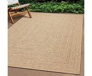 Teppich-Traum Alfombra Exterior Grande Moderna Resistente Aspecto de Yute Resistente a la Intemperie balcón jardín terraza 240x340 cm