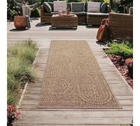 Teppich-Traum Alfombra In & Outdoor Larga 80x250 cm Aspecto de sisal Natural Beige marrón jardín terraza balcón