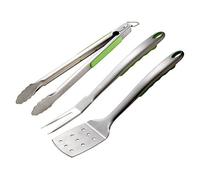 Tepro Juego de Cubiertos para Barbacoa (3 Piezas, Acero Inoxidable), Color Verde