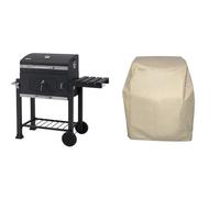 Tepro Toronto Click 2019 - Barbacoa de carbón/parrilla carro esmaltada, antracita/acero inoxidable + 8600 - Funda para barbacoa Toronto
