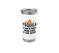 Tequila is Now in Charge Good Luck and God Bless Margarita Vaso térmico de acero inoxidable de doble pared