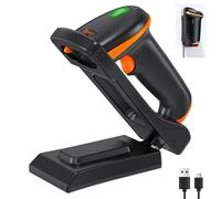 Tera Escáner de Código de Barras 1D 2D QR Inalámbrico 2.4G + USB 2.0 con Cable Mano Lector de con El Soporte Plegable Ajustable y la Base de Carga se Pueden Montar en la Pared, D5100-Z