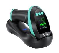 Tera Escáner de código de barras inalámbrico con pantalla: versión Pro 1D 2D QR con teclado de ajuste, base de carga, funciona con Bluetooth 2.4G, inalámbrico, USB, con cable, lector de códigos de