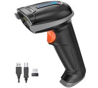 Tera Lector de Código de Barras Portátil Inalámbrico 1D Láser Inalámbrico y con Cable USB Indicador de Nivel de Batería Extra Grande de 2000mAh, Modelo 5100 Gris