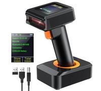 Tera Lector de Codigos de Barras Inalambrico Inventario 1D 2D con Pantalla Escaner de Codigo de Barras Bluetooth con Receptor Inalambrico Base del Cargador y Cable USB Compatible de Windows, Android