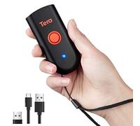 Tera Miniescáner portátil de códigos de Barras CCD, 3 en 1, Bluetooth y Cable USB y 2,4 G inalámbrico para códigos de Barras 1D en Papel y Camiseta de impresión, Lector de códigos de Barras 1100CCD
