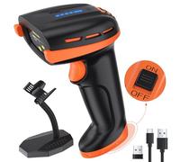 Tera Pro Escáner Código de Barras Batería 4400mAh: Interruptor Físico Indicador Batería Soporte Pared 1D 2D QR Inalámbrico Lector Barcode con Bluetooth 2.4G USB Cableado para POS Almacén D6100Pro