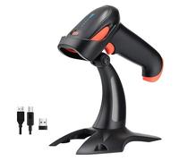 Tera Pro Escáner de Código de Barras Inalámbrico Lector de Código Barras Omnidireccional Bluetooth USB 1D 2D QR Digital Compacto, HW0002 Naranja