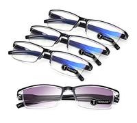 TERAISE 4PCS gafas de lectura anti luz azul, ligeras y cómodas Gafas de Lectura de sol para hombres y mujeres, Lectores luz azul para computadora incluido estuche para gafas(0.0X)