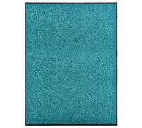 Teravane Felpudo lavable cian 90 x 120 cm, felpudo atrapa la suciedad para interior y exterior, parte trasera de PVC antideslizante, ideal para entrada, pasillo, cocina y salón, felpudos de suelo