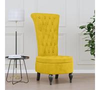 Terciopelo suave estilo moderno para salón u oficina 56 x 72 5 x 108 cm | Sillón de respaldo alto con botones terciopelo amarillo moderno para sala de estar oficina, butacas elegantes con patas de