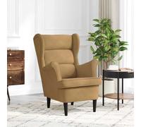 Terciopelo suave Resistente estable Madera contrachapada Diseño elegante | Sillón de Terciopelo Marrón con Respaldo Alto, Butaca Elegante y Cómoda para Sala de Estar, Dormitorio y Oficina, Estructura