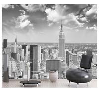 Térdico Dibujo A Mano Blanco Y Negro Arquitectura Urbana Paisaje 3D Papel Pintado Pared Fácil Instalación Oficina Sala Estar Sofá Dormitorio TV Fondos Decoración-250cm×170cm