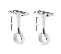 TERF® Soporte de montaje en techo cromado pulido para barra de cortina de hasta 25 mm de diámetro, soporte de barra de montaje en pared, soporte de armario, soporte de tubo con fijación, paquete de 2