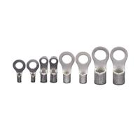 Terminales de cable de cobre 1 Uds RNB 5,5 8 14 22 38 60 80-3,7 4 5 6 8 10 12 anillo de cobre conector de Cable de lengüeta tornillo de pala Terminal de engarzado no aislado(2Pcs RNB38-6)