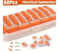 Terminales de conexión rápida universal de tipo naranja con 2/3/4/5 puertos, conectores eléctricos, conectores de cable, 250V/32A Conectores rápidos para cableado Accesorios eléctricos industriales PC