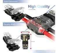Terminales enchufables de conexión rápida para cables T2 - Uniones de enchufe automático sin soldadura/desenvoltura, accesorios eléctricos profesionales Conectores enchufables para cables Accesorios T