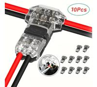 Terminales enchufables de conexión rápida para cables T2 - Uniones de enchufe automático sin soldadura/desenvoltura, accesorios eléctricos profesionales Conectores enchufables para cables Accesorios T