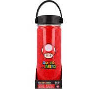 Termo con asa acero inoxidable 530ml con tapa de Super Mario y seta
