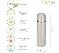 Oryx termo liquidos, capacidad 500 ml. libre bpa, acero inoxidable, an