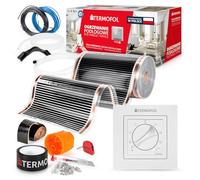 Termofol - Película de calefacción por infrarrojos | Potencia: 220 W/m2 | Superficie de 3 m² | Kit completo con termorregulador TF-H3 | Para autoensamblaje | Calefacción por suelo radiante, pared o