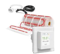 Termofol Set de estera calefactora con termostato H7 WiFi blanco - calefacción por suelo radiante para baño, salón y cocina - lámina calefactora con potencia de calentamiento 150 W/m2 - superficie 20