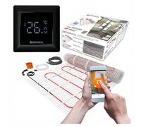Termofol Set de esterilla calefactora con termostato H6 WiFi Negro - Calefacción eléctrica de suelo para baño, sala de estar - Lámina calefactora con potencia de calentamiento 150W/m² - Superficie 3,5