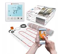 Termofol - Set de esterilla calefactora con termostato WiFi - Suelo radiante eléctrico para baño, sala de estar y cocina - Lámina calefactora con potencia de 150 W/m² - Superficie de 12,0 m² - Con