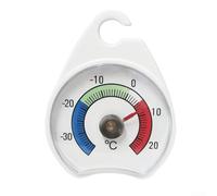 Termómetro analógico para frigorífico, precisión para monitor de temperatura dial para refrigerador y congelador, -30 a 20 °C, diseño blanco que ahorra espacio